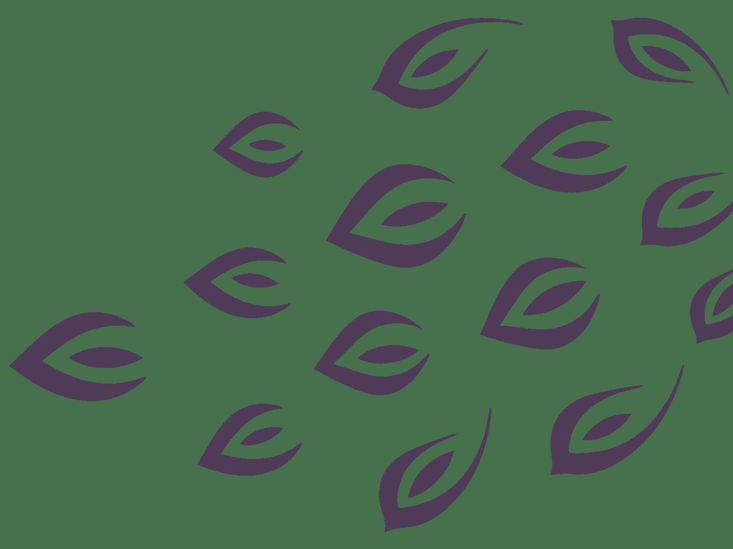 Padrão de folhas beringela sobre verde da Serene Nests